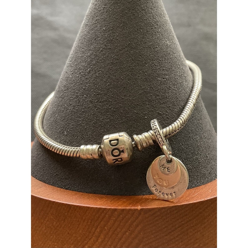 Pandora ALE 925 Sterling Silver Bracelet You Me Forever Charm Two Tone